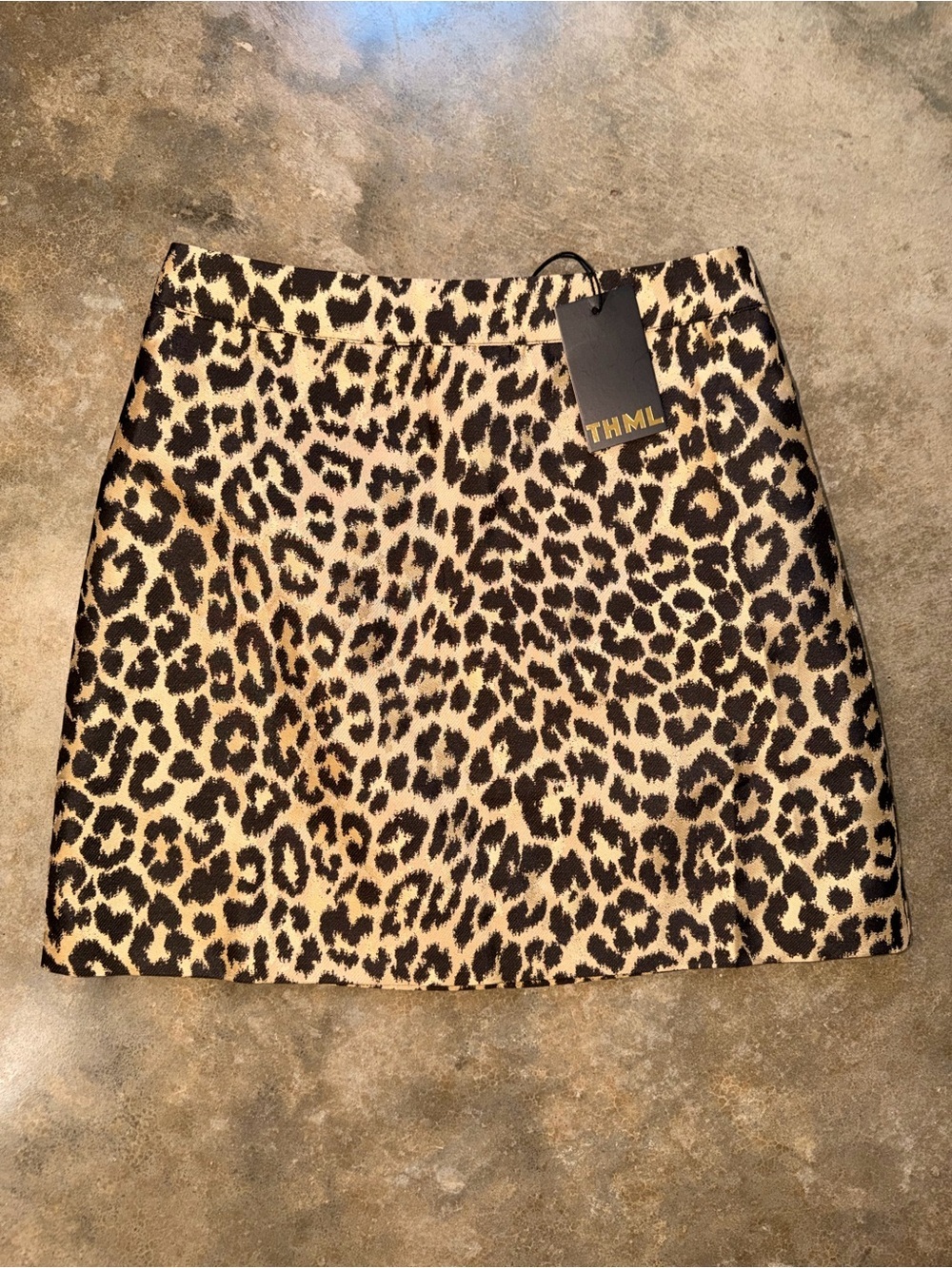 NWT THML Leopard Print Mini Skirt Tan Black Boutique Style Size S